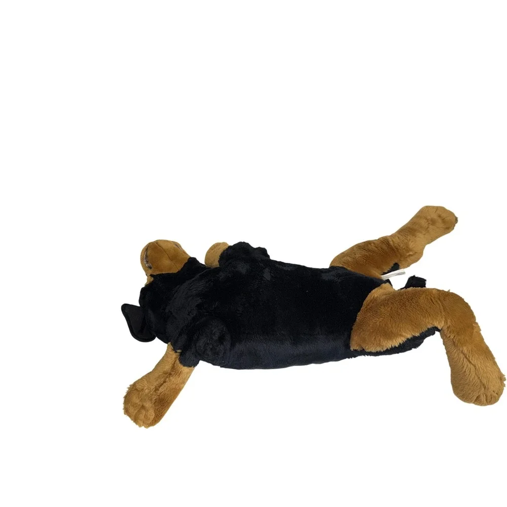 E& J Classic Rottweiler Plush Dog Stuffed Animal Black Tan Laying Realistic 22